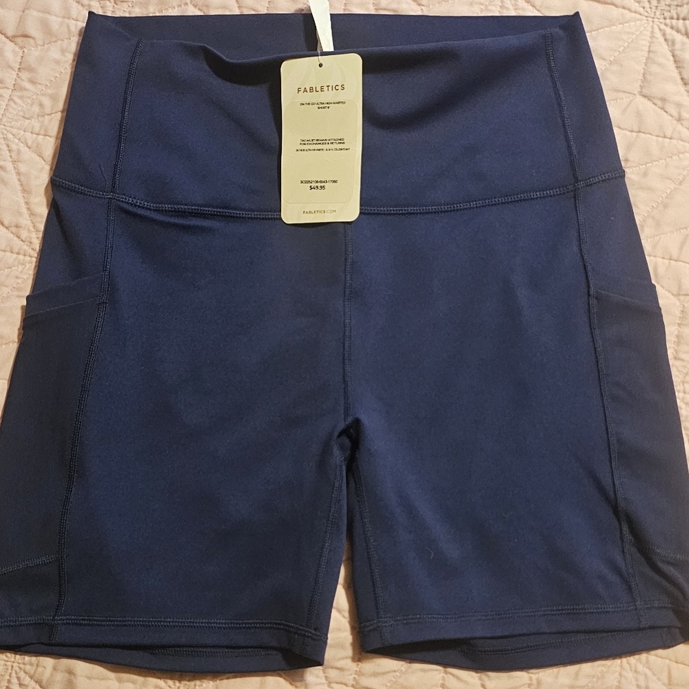 Fabletics Women's Deep Blue Bike Shorts